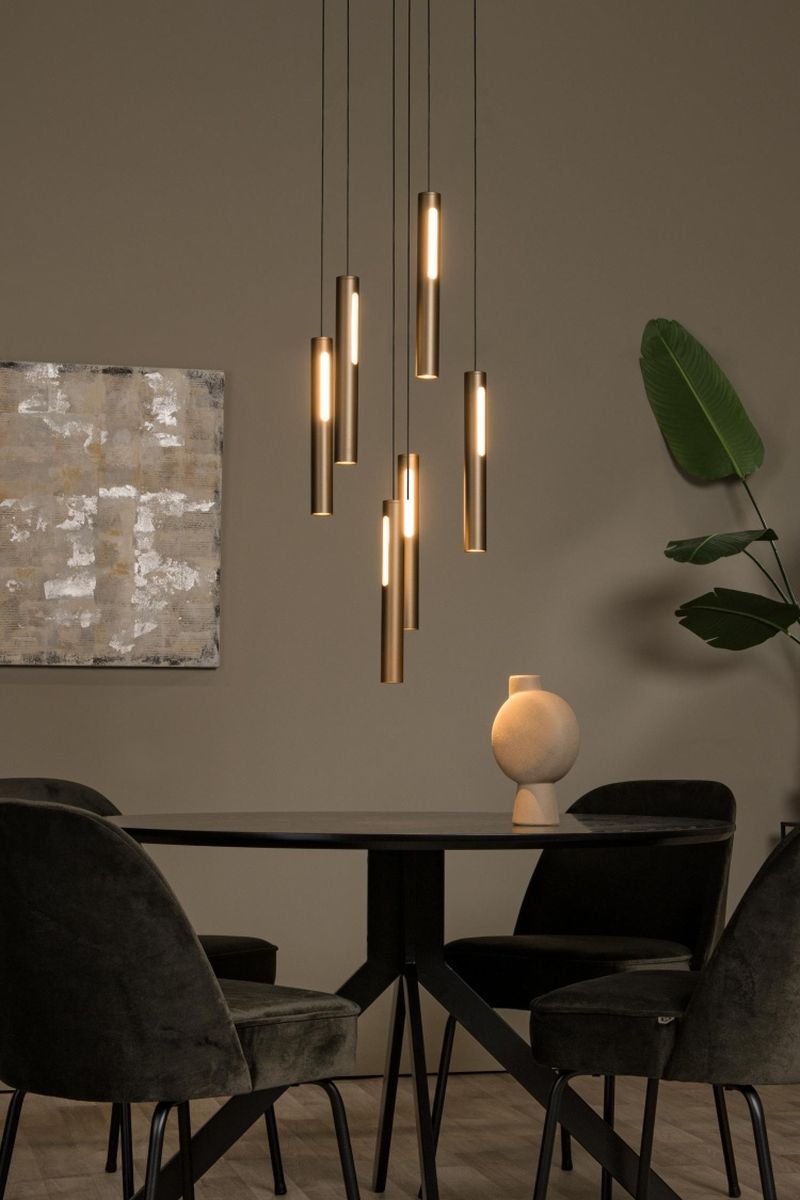 Lucide GRIFFITH - Závesné svietidlo - Ø 38 cm - LED Rozm. - 6x7,6W 2700K/4000K - Bronz